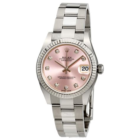 pink faced rolex w diamonds|rolex lady datejust pink.